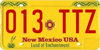 NM license plate 013TTZ
