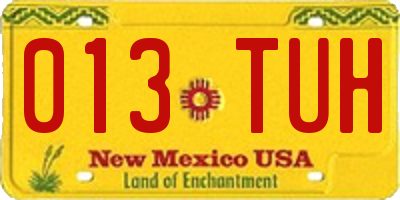 NM license plate 013TUH