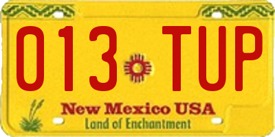 NM license plate 013TUP