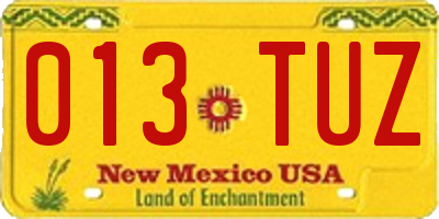 NM license plate 013TUZ