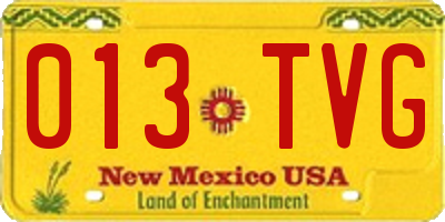 NM license plate 013TVG