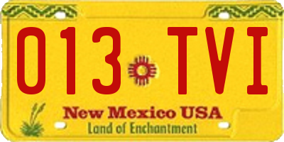 NM license plate 013TVI