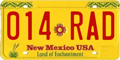 NM license plate 014RAD