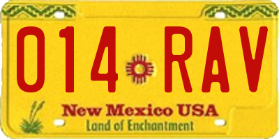 NM license plate 014RAV