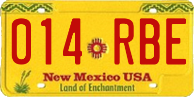 NM license plate 014RBE