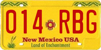 NM license plate 014RBG
