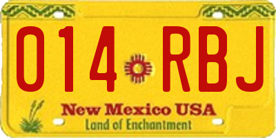 NM license plate 014RBJ