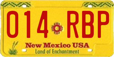 NM license plate 014RBP