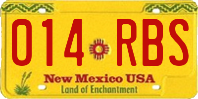 NM license plate 014RBS