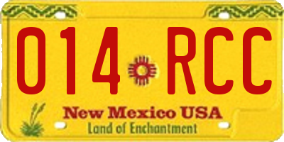 NM license plate 014RCC