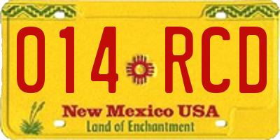NM license plate 014RCD