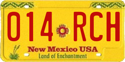 NM license plate 014RCH