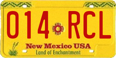 NM license plate 014RCL