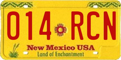 NM license plate 014RCN