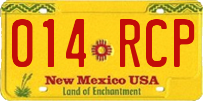 NM license plate 014RCP