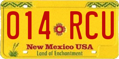 NM license plate 014RCU