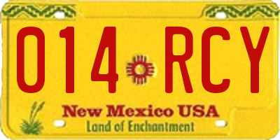 NM license plate 014RCY