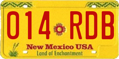 NM license plate 014RDB