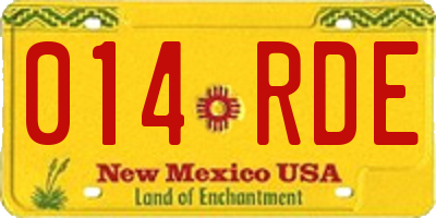 NM license plate 014RDE