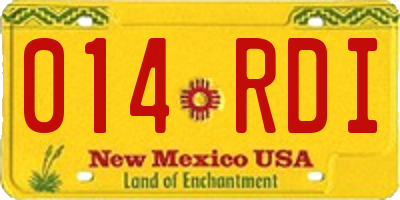 NM license plate 014RDI