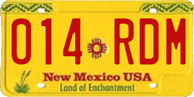 NM license plate 014RDM