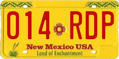NM license plate 014RDP