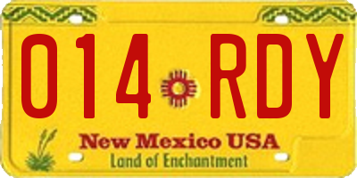 NM license plate 014RDY