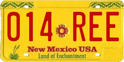 NM license plate 014REE