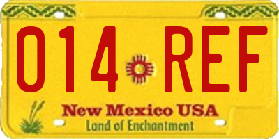 NM license plate 014REF