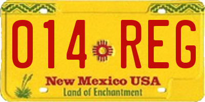 NM license plate 014REG