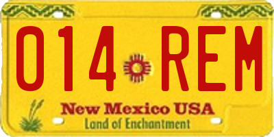 NM license plate 014REM