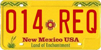 NM license plate 014REQ