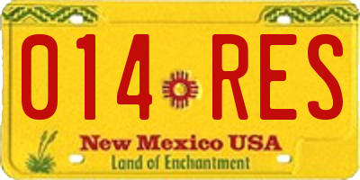 NM license plate 014RES