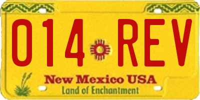 NM license plate 014REV