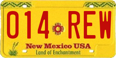 NM license plate 014REW