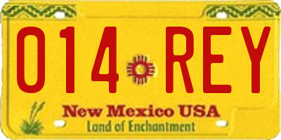 NM license plate 014REY