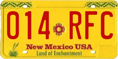 NM license plate 014RFC