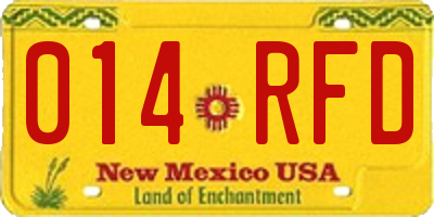 NM license plate 014RFD