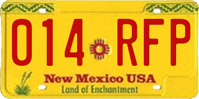 NM license plate 014RFP