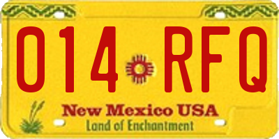 NM license plate 014RFQ