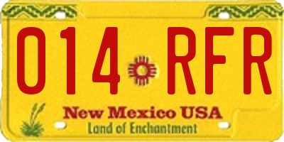 NM license plate 014RFR