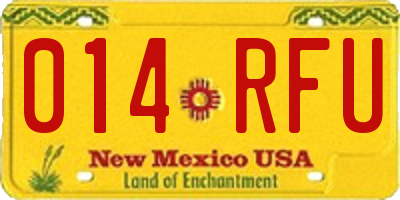 NM license plate 014RFU