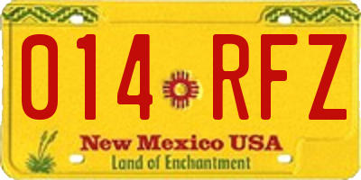 NM license plate 014RFZ