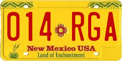 NM license plate 014RGA