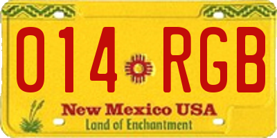 NM license plate 014RGB