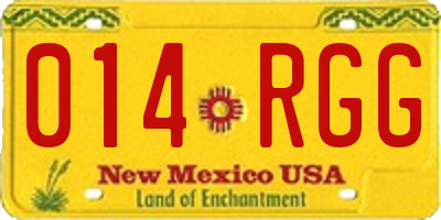 NM license plate 014RGG