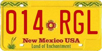 NM license plate 014RGL