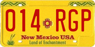 NM license plate 014RGP