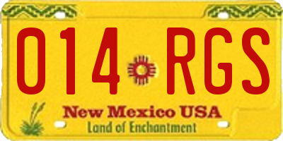 NM license plate 014RGS