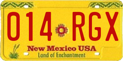 NM license plate 014RGX